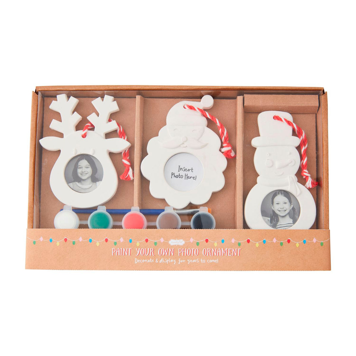 Mud Pie Paint-Me Photo Ornament Set