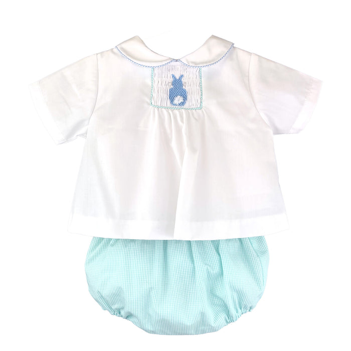 Petit Ami Cottontails Diaper Set - Mint/Blue