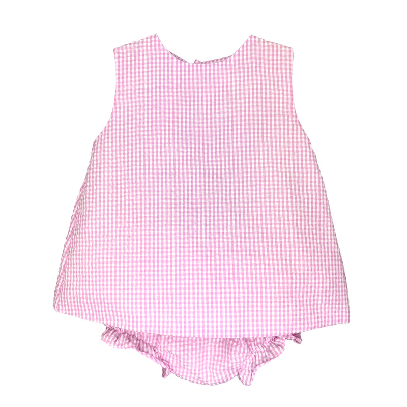 Petit Ami Seersucker Popover Set - Pink