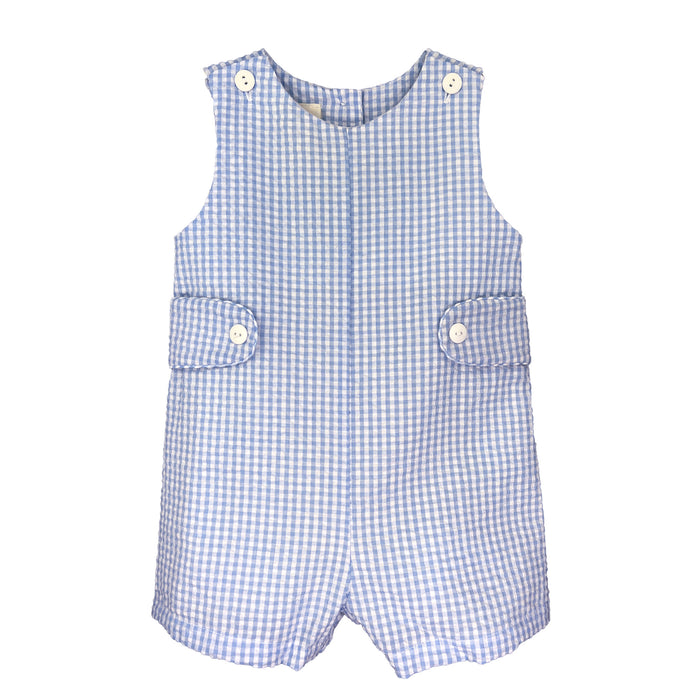 Petit Ami Seersucker Romper - Blue