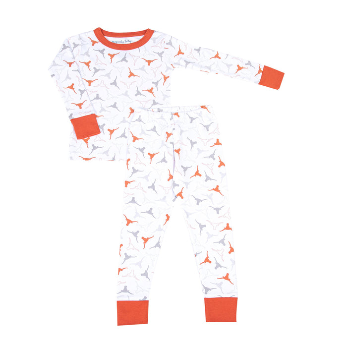 Magnolia Baby Lil' Longhorn Long Pajamas - Orange