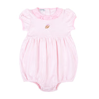 Magnolia Baby Darling Football Embroidered Bubble - Pink