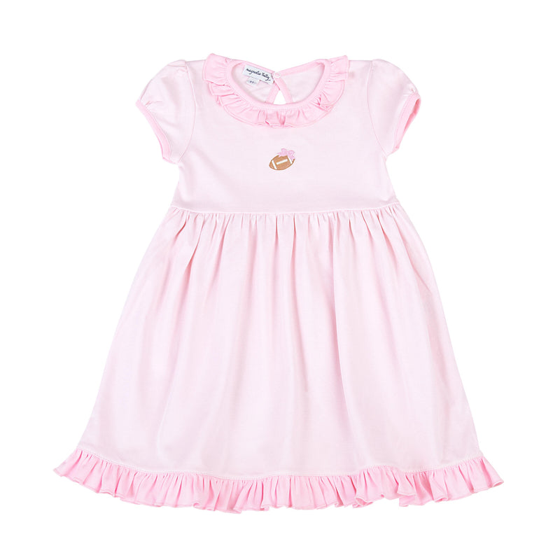 Magnolia Baby Darling Football Embroidered Dress - Pink