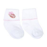 Magnolia Baby Darling Football Embroidered Socks - Pink