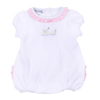 Magnolia Baby Vintage Duckies Embroidered Ruffle Bubble - Pink