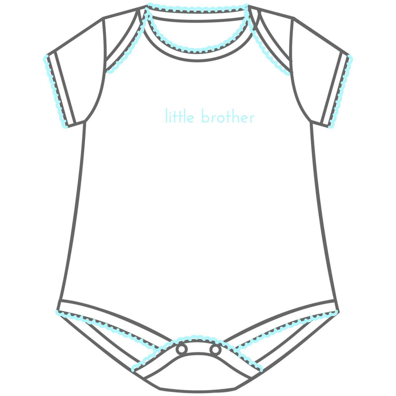 Magnolia Baby Big and Little Embroidered Bodysuit - Blue