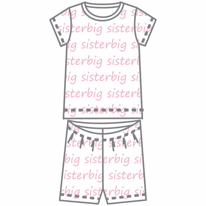 Magnolia Baby Big and Little Printed Pajamas - Pink/Big Sister
