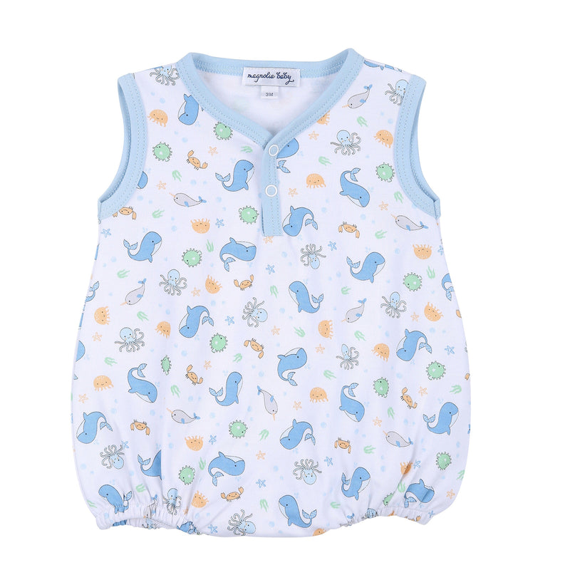 Magnolia Baby Ocean Bliss Printed Sleeveless Bubble - Blue