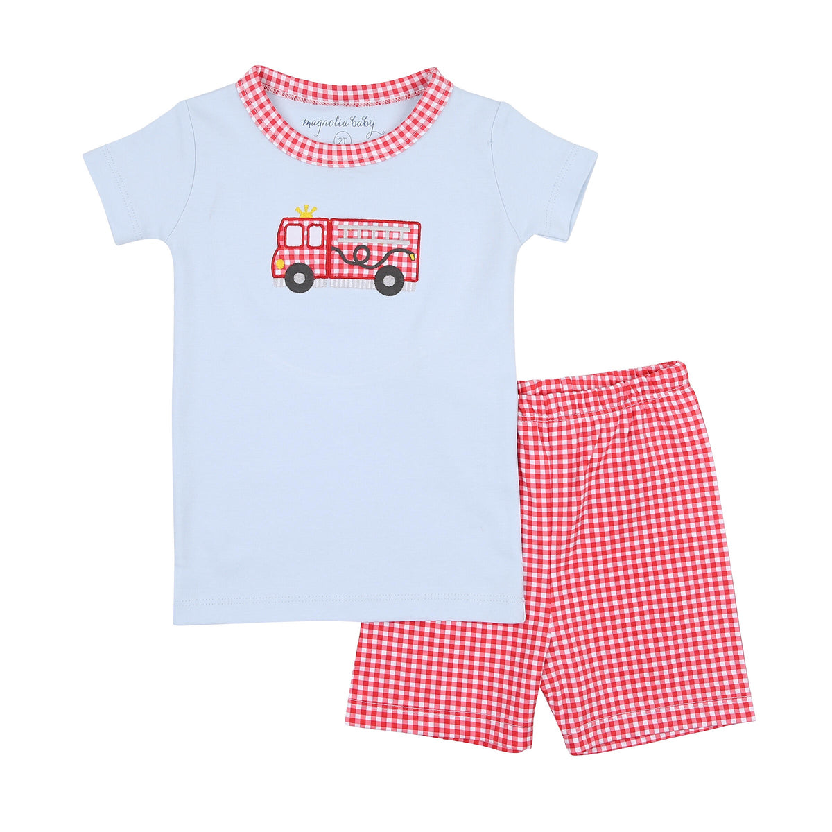 Magnolia Baby Sound the Alarm Appliqué Short Pajamas - Blue