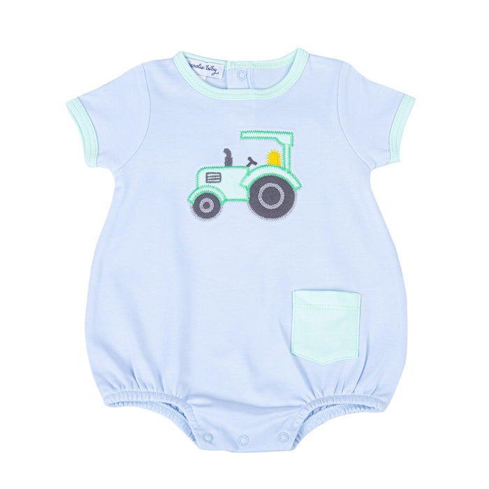 *Pre-Sale* Magnolia Baby Tractor Time Boys Bubble - Blue