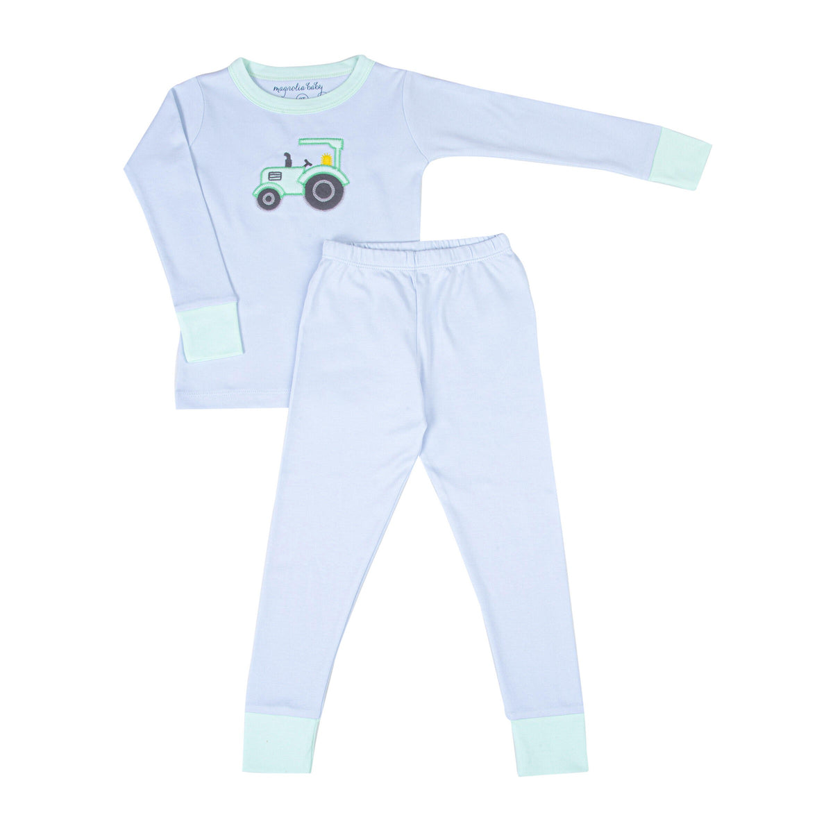 *Pre-Sale* Magnolia Baby Tractor Time Long Pajamas - Blue