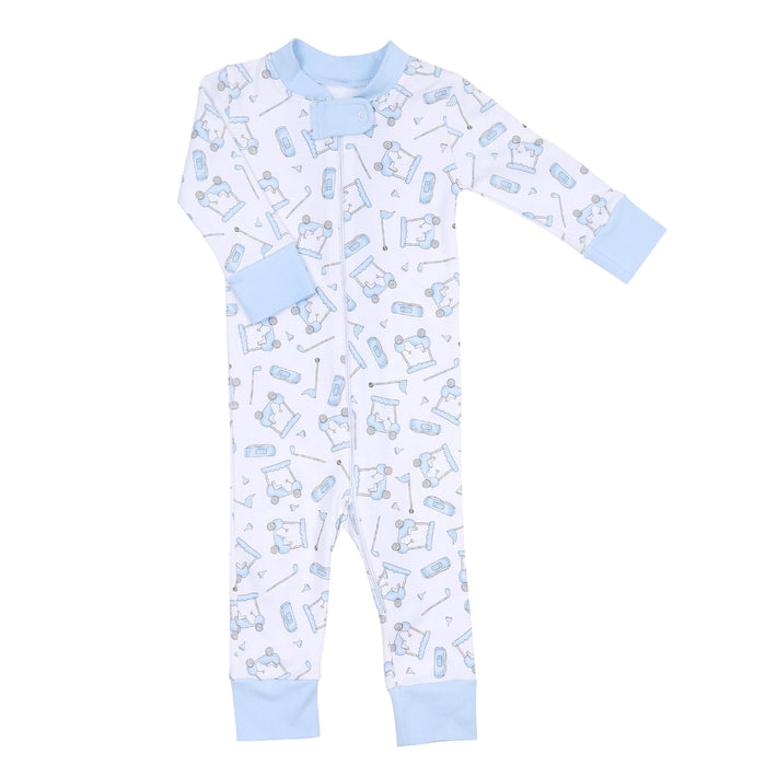 Magnolia Baby Putting Around Zipper Pajamas - Blue