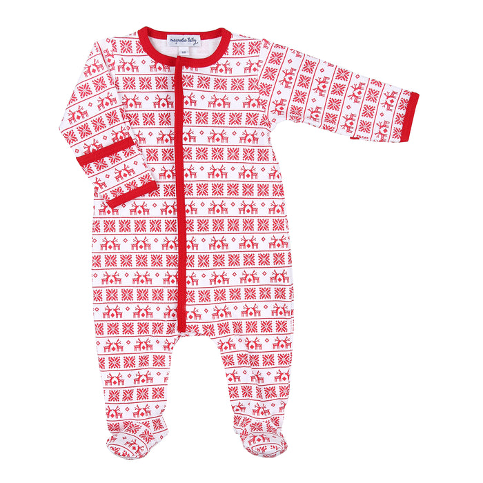 Magnolia Baby Baby Fair Isle Footie - Red