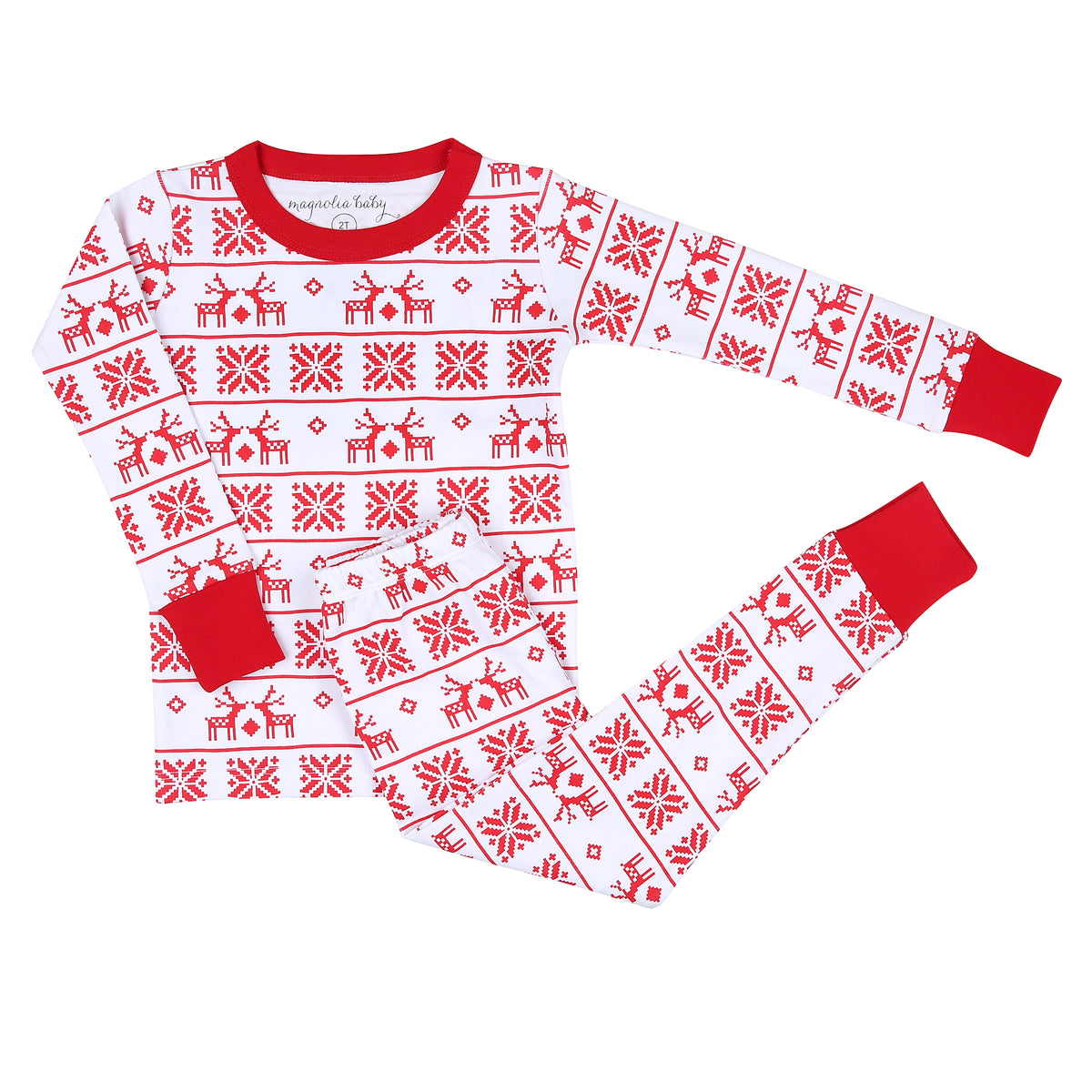 Magnolia Baby Baby Fair Isle Long Pajamas - Red