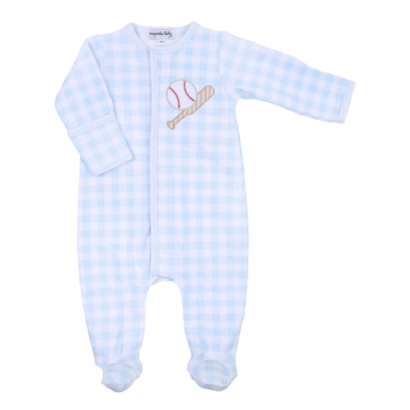 Magnolia Baby Batter Up Appliqué Footie - Blue