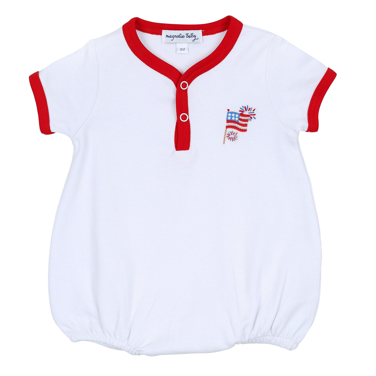 Magnolia Baby Red, White and Blue! Embroidered Bubble