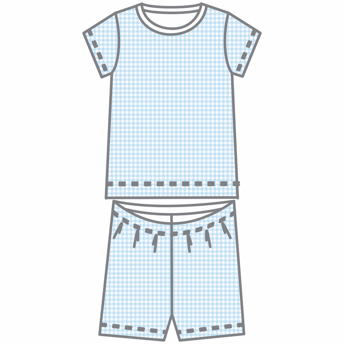 Magnolia Baby Mini Checks Short Pajamas - Blue