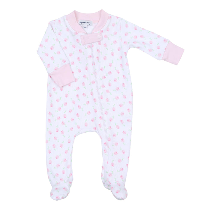 Magnolia Baby Tessa's Classics Printed Zipper Footie - Pink