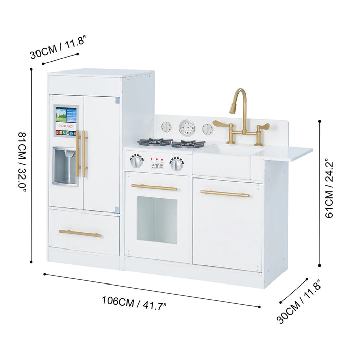 Teamson Kids Little Chef Modern Play Kitchen - White/Gold