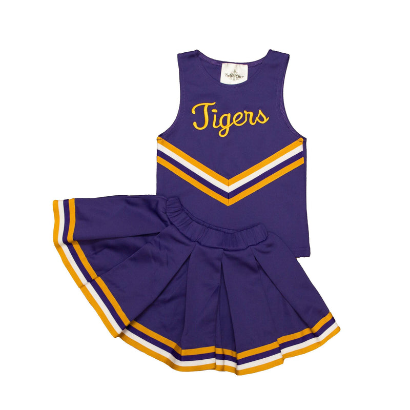 Belle Cher Tigers Cheer Costume - Purple/Gold