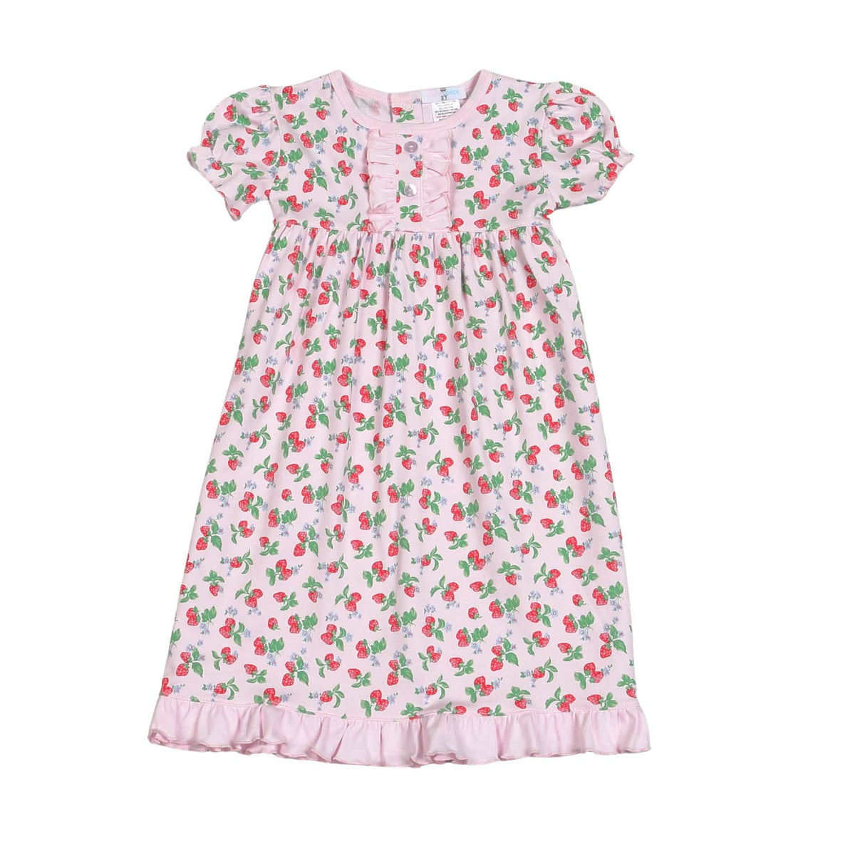 Baby Loren Girls Strawberries Nightgown - Pink