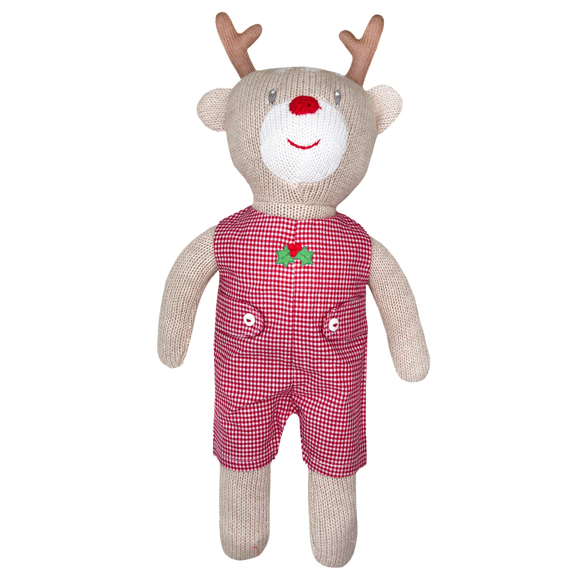 Zubels Knit Reindeer w/ Red Check Jon Jon