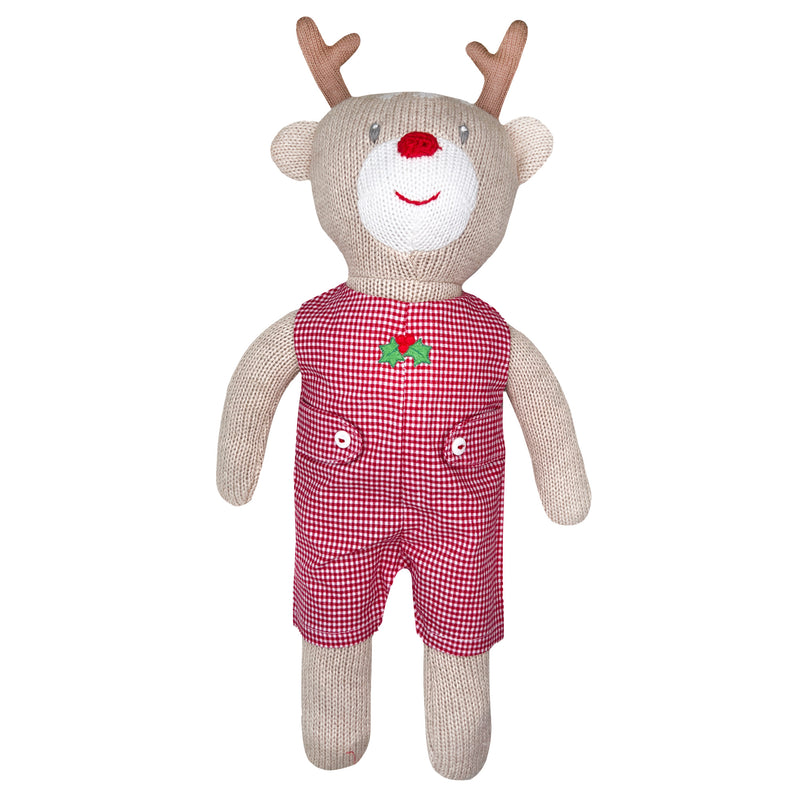 Zubels Knit Reindeer w/ Red Check Jon Jon