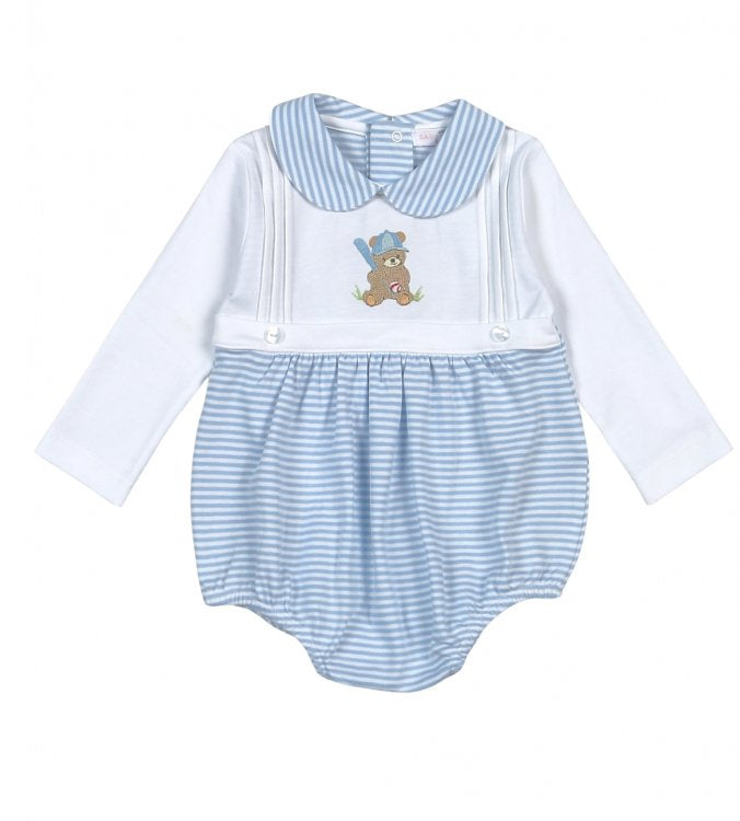 *Pre-Order* Baby Loren Baseball Bear Bubble - Blue