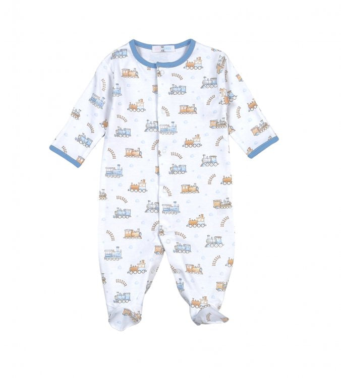*Pre-Order* Baby Loren Choo Choo Train Footie - Blue
