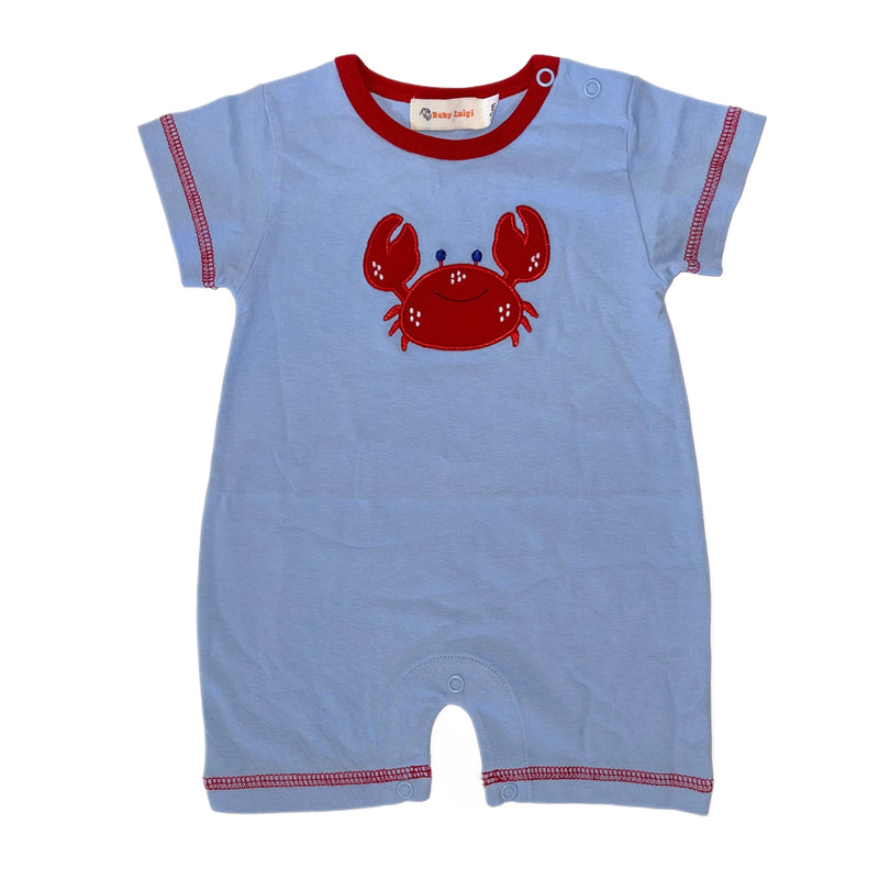 Luigi Kids Crab Romper - Blue