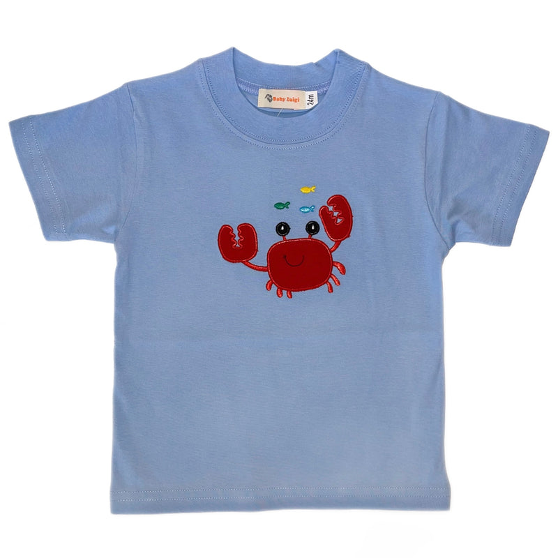 Luigi Kids Crab T-Shirt - Sky Blue