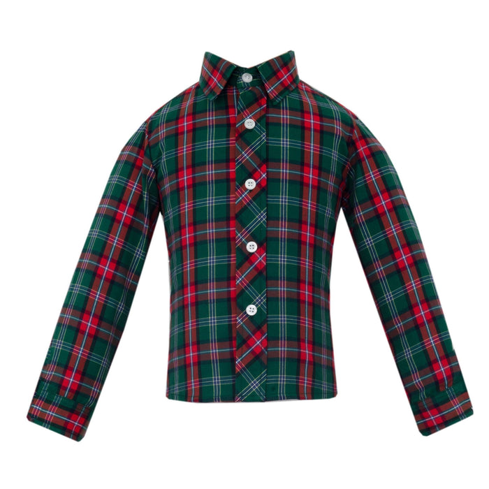 *Pre-Order* Anavini Green & Red Plaid Button Down Shirt