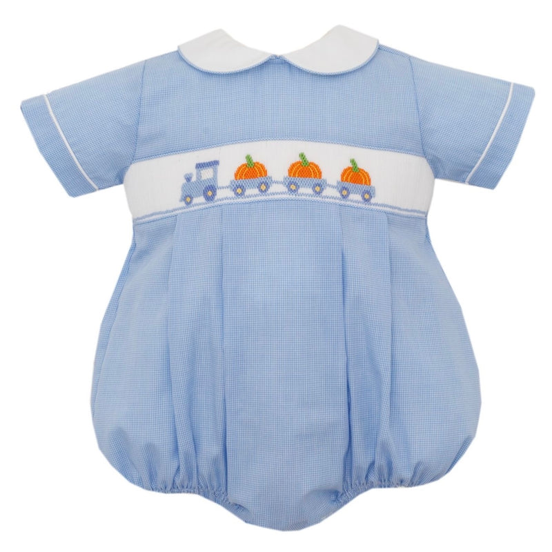 *Pre-Order* Petit Bebe Train & Pumpkins Bubble - Blue