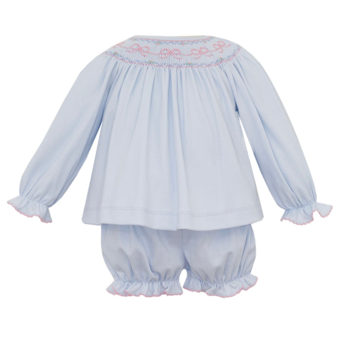 *Pre-Order* Petit Bebe Bows Bloomer Set - Blue/Pink