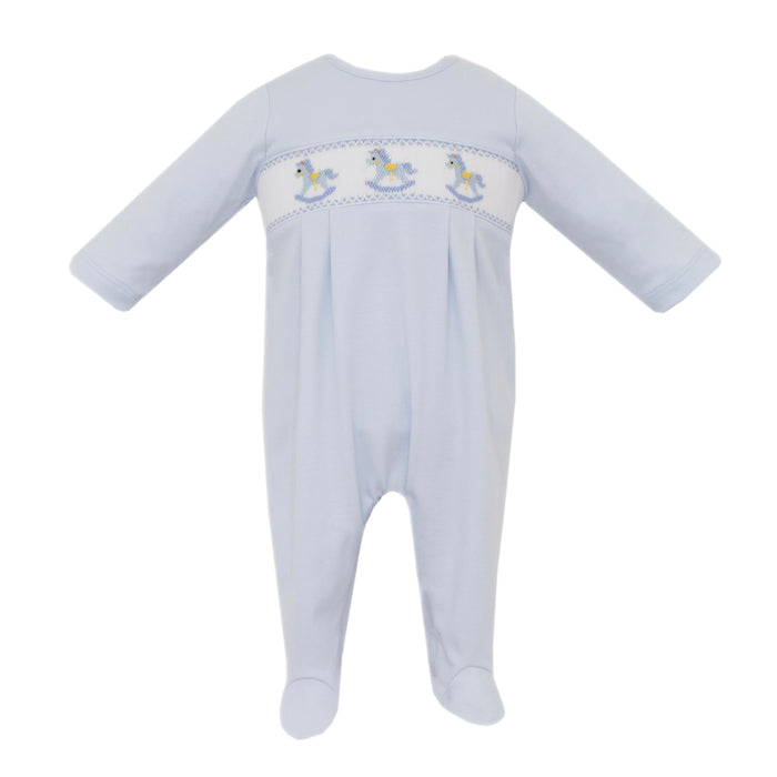 *Pre-Order* Petit Bebe Rocking Horses Footie - Blue