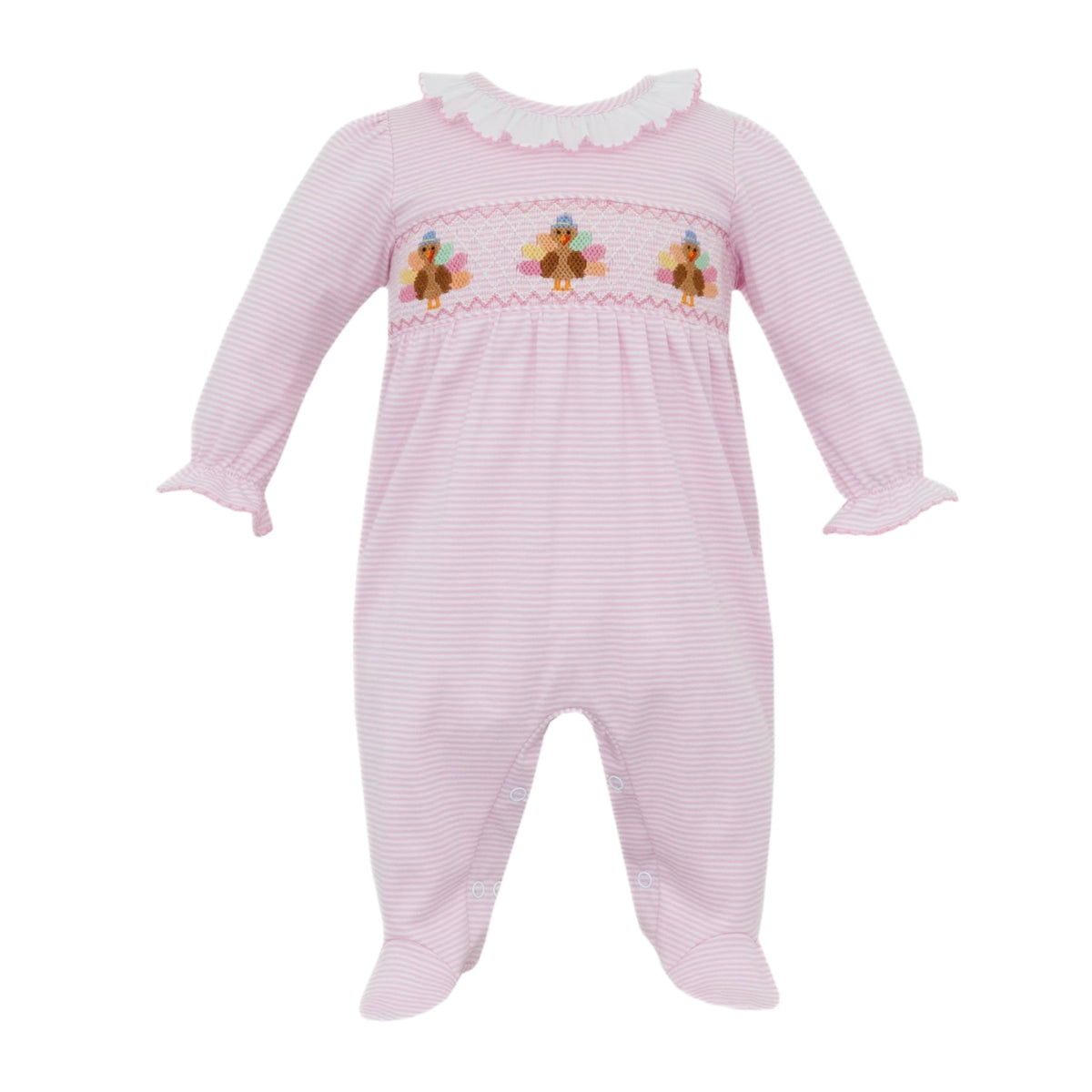 *Pre-Order* Petit Bebe Turkey Footie - Pink