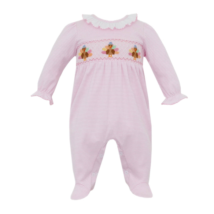 *Pre-Order* Petit Bebe Turkey Footie - Pink