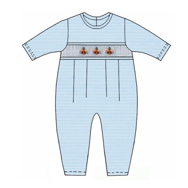 *Pre-Order* Petit Bebe Turkey Romper - Blue
