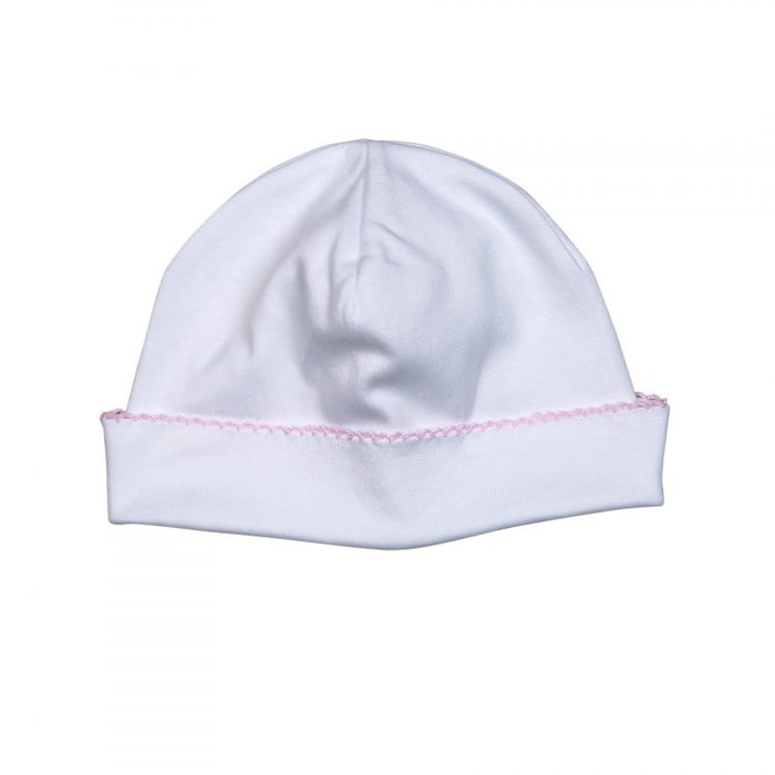 *Pre-Order* Baby Loren Hat - White w/ Pink Trim