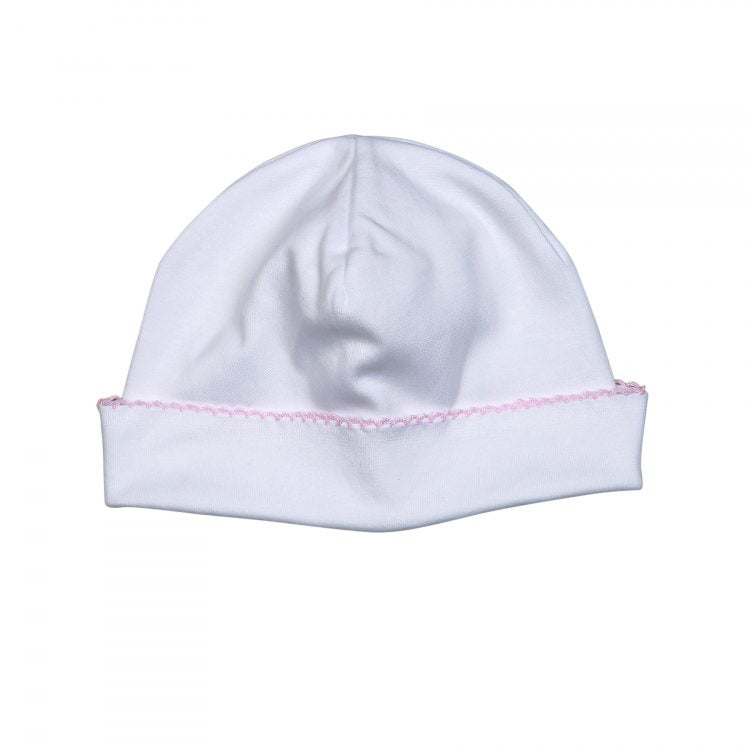 *Pre-Order* Baby Loren Hat - White w/ Pink Trim