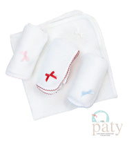 Paty, Inc. Receiving Blanket - White w/ Colored Trim