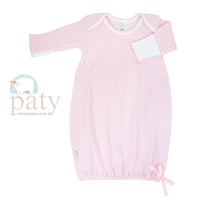 Paty, Inc. Knit Overlap Shoulder Gown