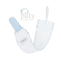 Paty, Inc. Knit Pacifier Clip - White w/ Colored Trim