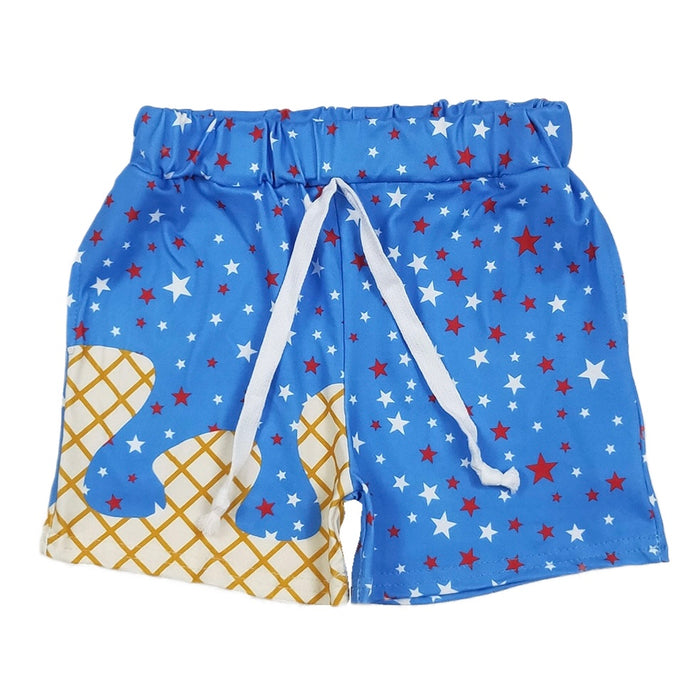 Boys Ice Cream & Stars Shorts - Blue