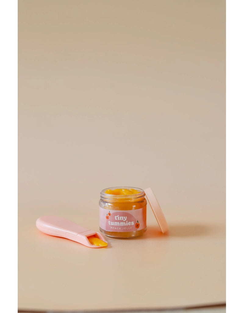 Tiny Harlow Tiny Tummies Peach Jelly Food Jar & Spoon Set