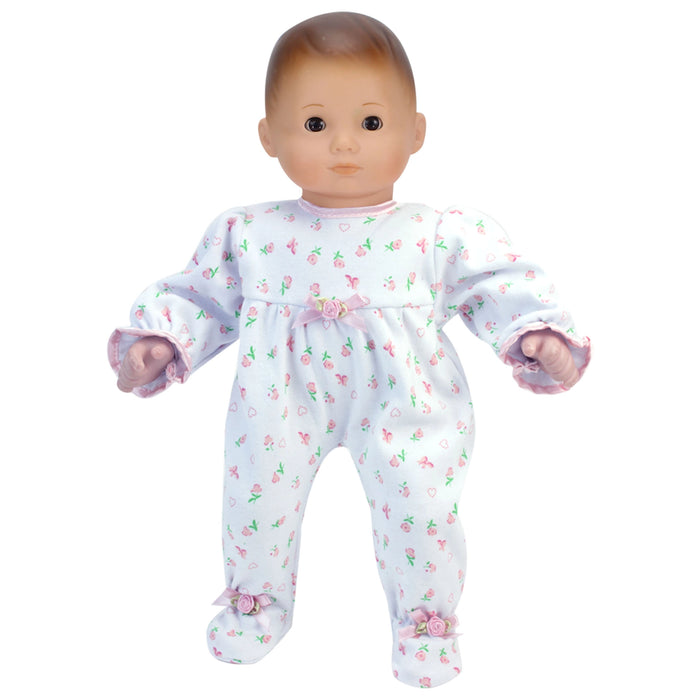 Sophia’s by Teamson Pink Floral Footie For 15” Doll