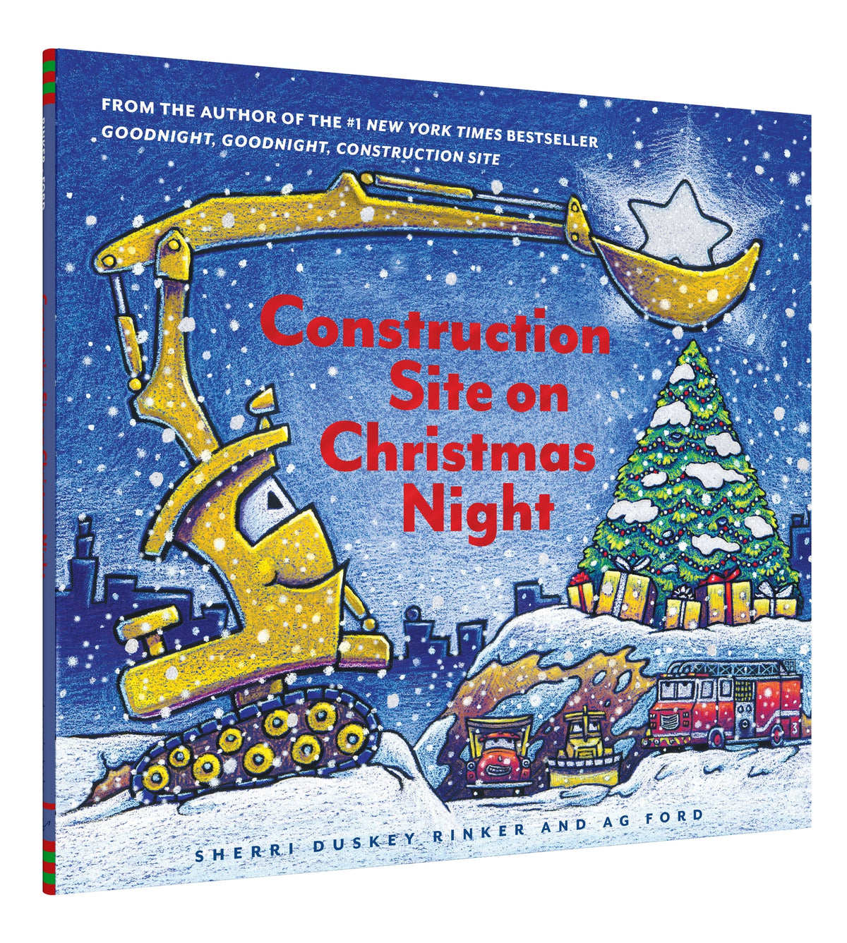 Construction Site On Christmas Night Hardcover Book