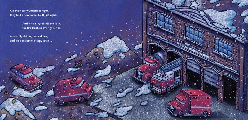 Construction Site On Christmas Night Hardcover Book