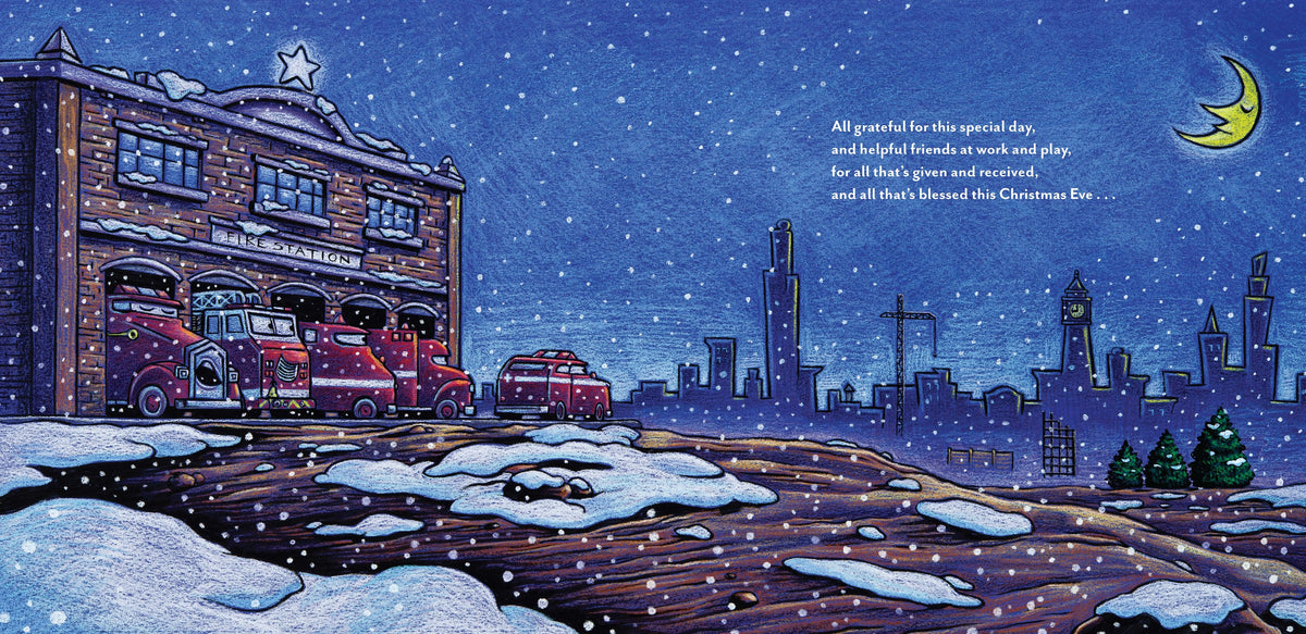 Construction Site On Christmas Night Hardcover Book