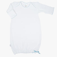 *Pre-Order* Paty, Inc. Knit Overlap Shoulder Gown - White w/ Colored Trim